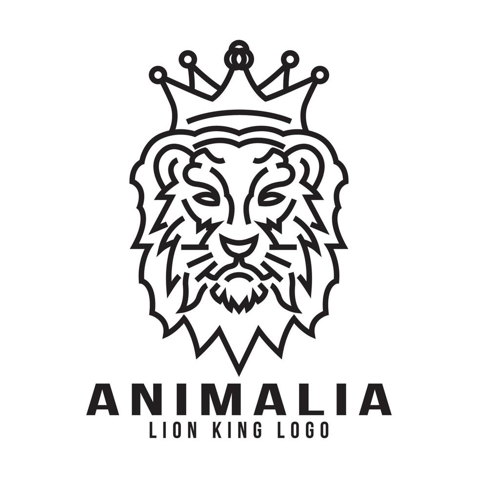 Set monoline lion logo design Vector