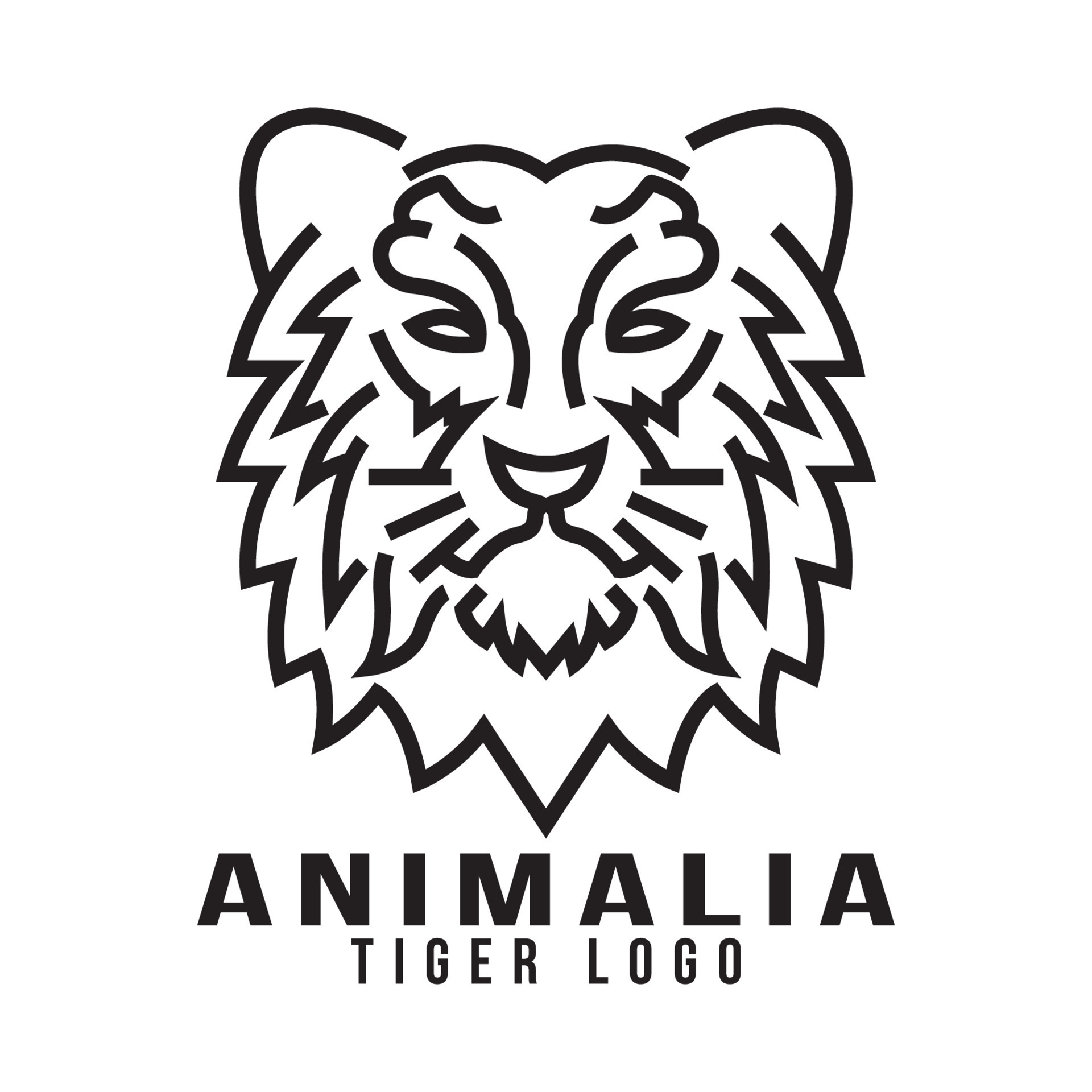 Set monoline tiger logo design Vector 7987218 Vector Art at Vecteezy