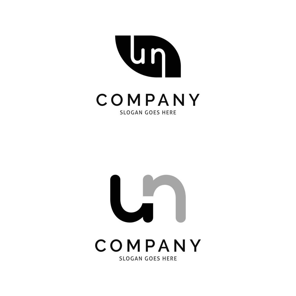 Set of Initial Letter UN Icon Vector Logo Template Illustration Design