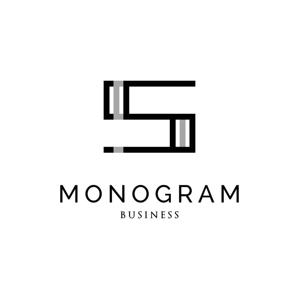 Inspiración en el diseño del logotipo del monograma de la letra s inicial triplicada vector
