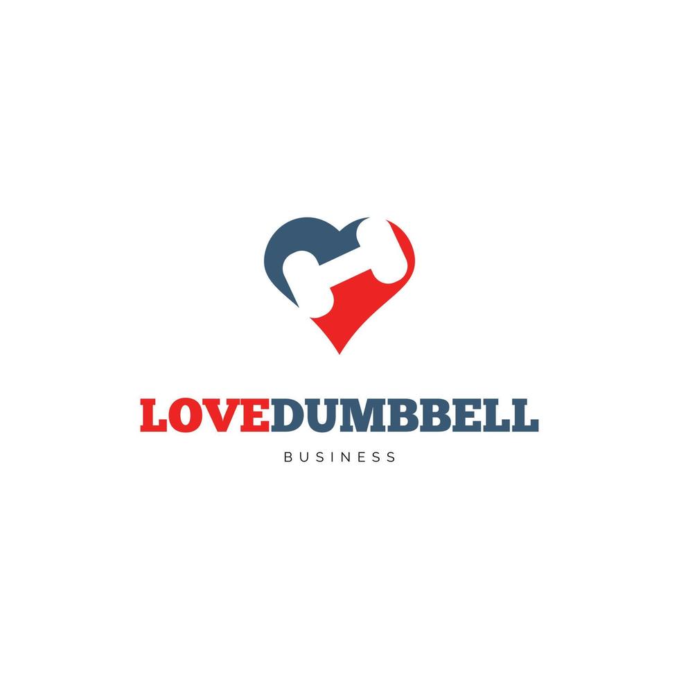 Love dumbbell icon logo design inspiration vector