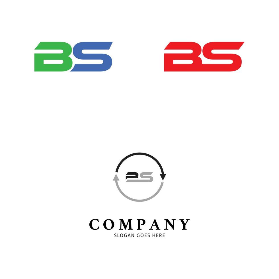 Set of Initial Letter BS Icon Vector Logo Template Illustration Design