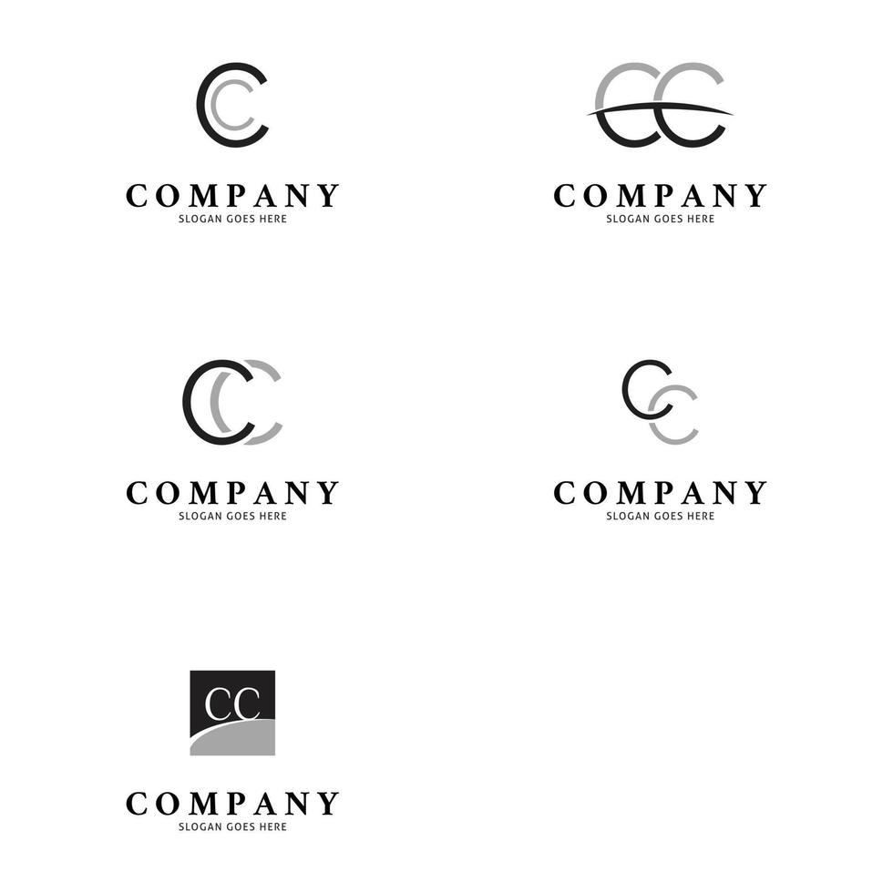 Set of Initial Letter CC Icon Vector Logo Template Illustration Design
