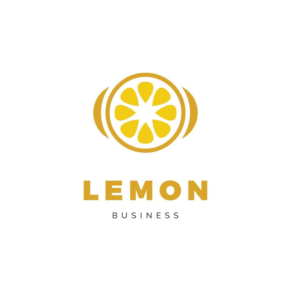 inspiración para el diseño del logotipo del icono de la fruta de limón vector