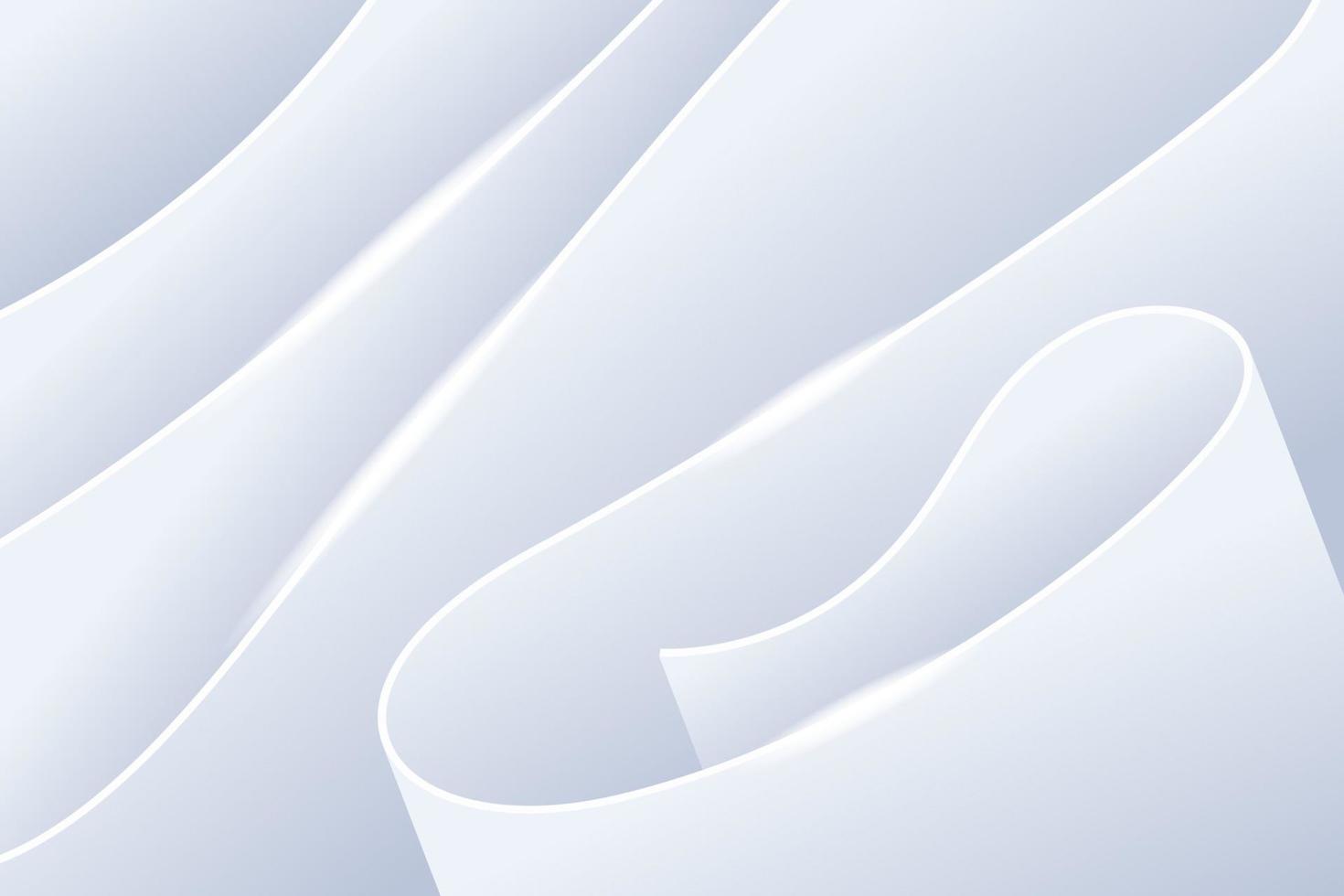 Wave curvy texture white elegant luxury background concept vector