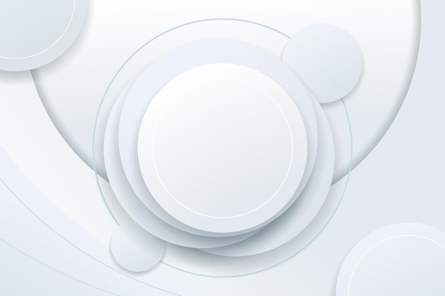 white geometric circle round luxury elegant background for technology or science vector