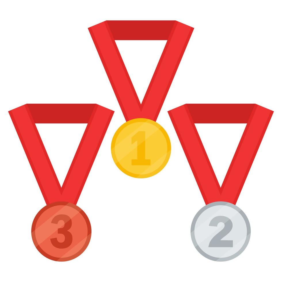 medallas de oro, plata y bronce. ilustración vectorial vector