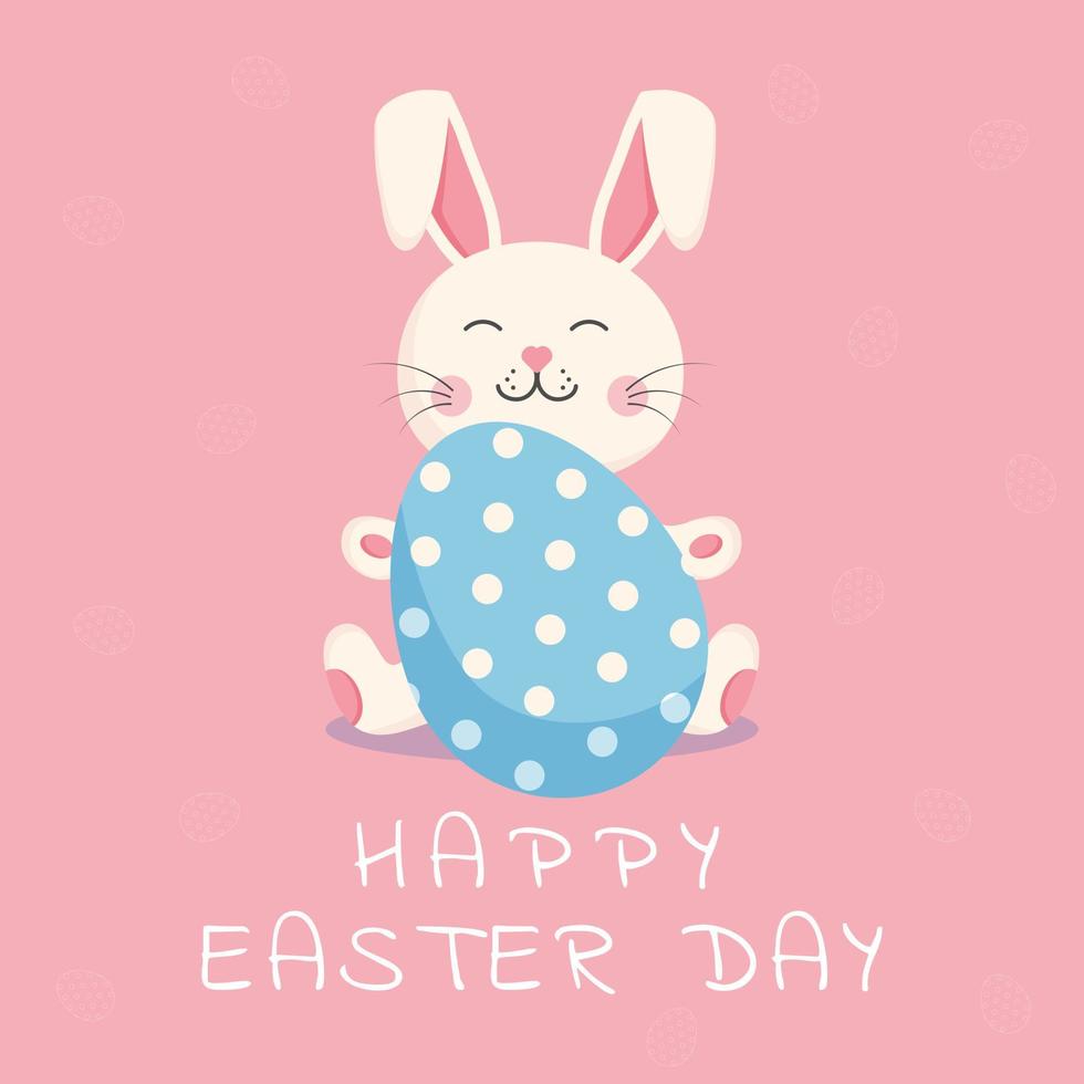 Happy Easter. Funny bunny. vector