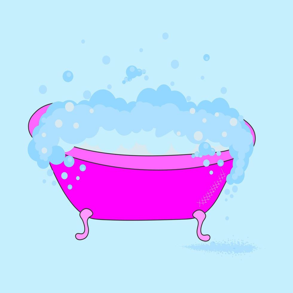 baño con burbujas de espuma. vector