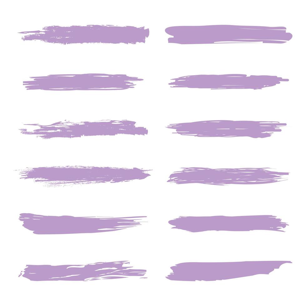 Brush strokes collection. Vector illustration.