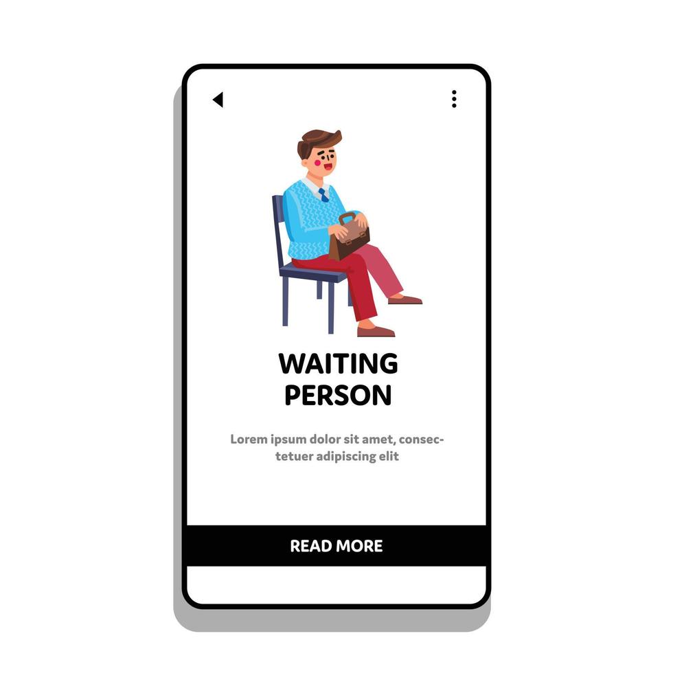 Waiting Person Candidate For Job Interview Vector