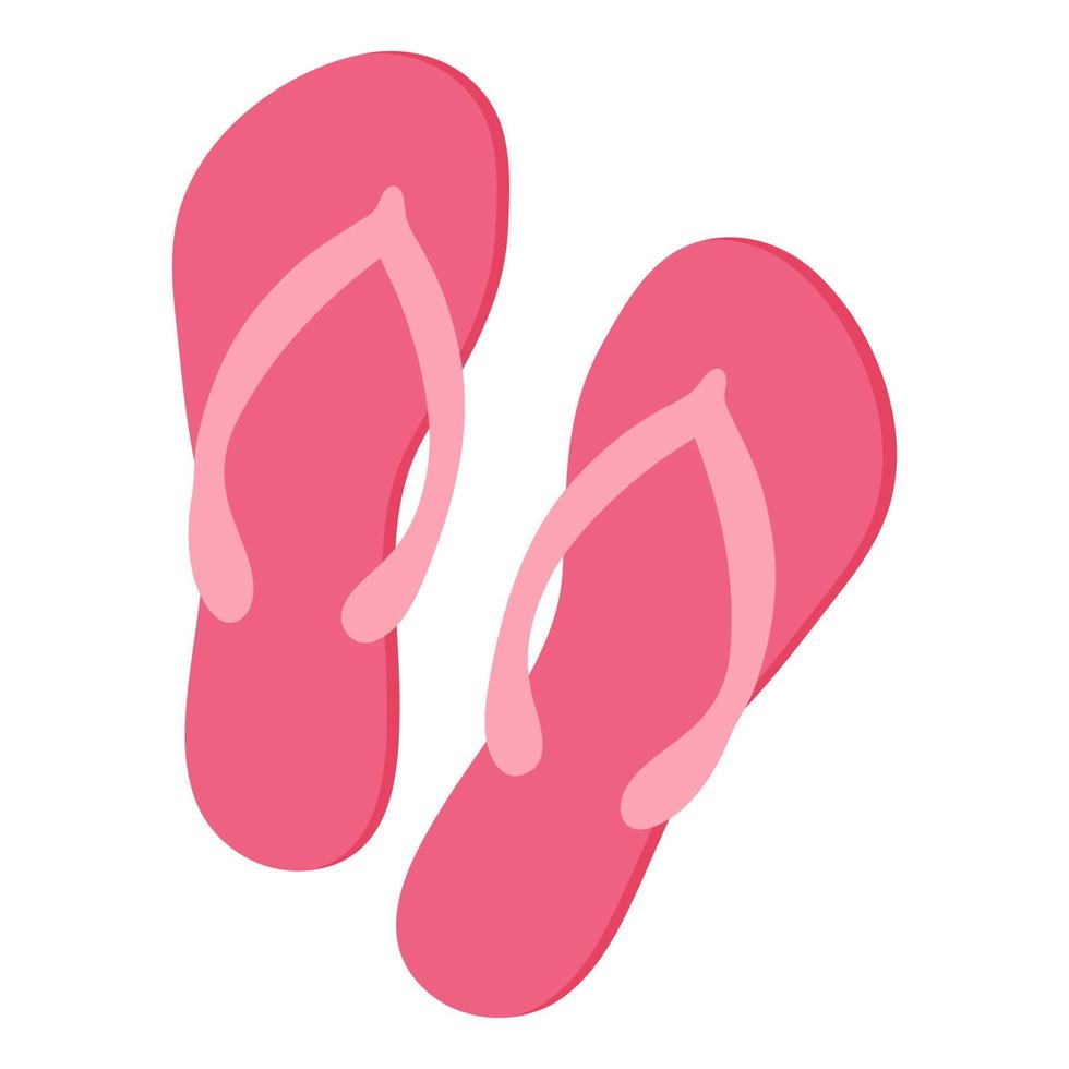 Flip flops isolated on white background. Slipper icon. Pink slippers. Vector illustration.