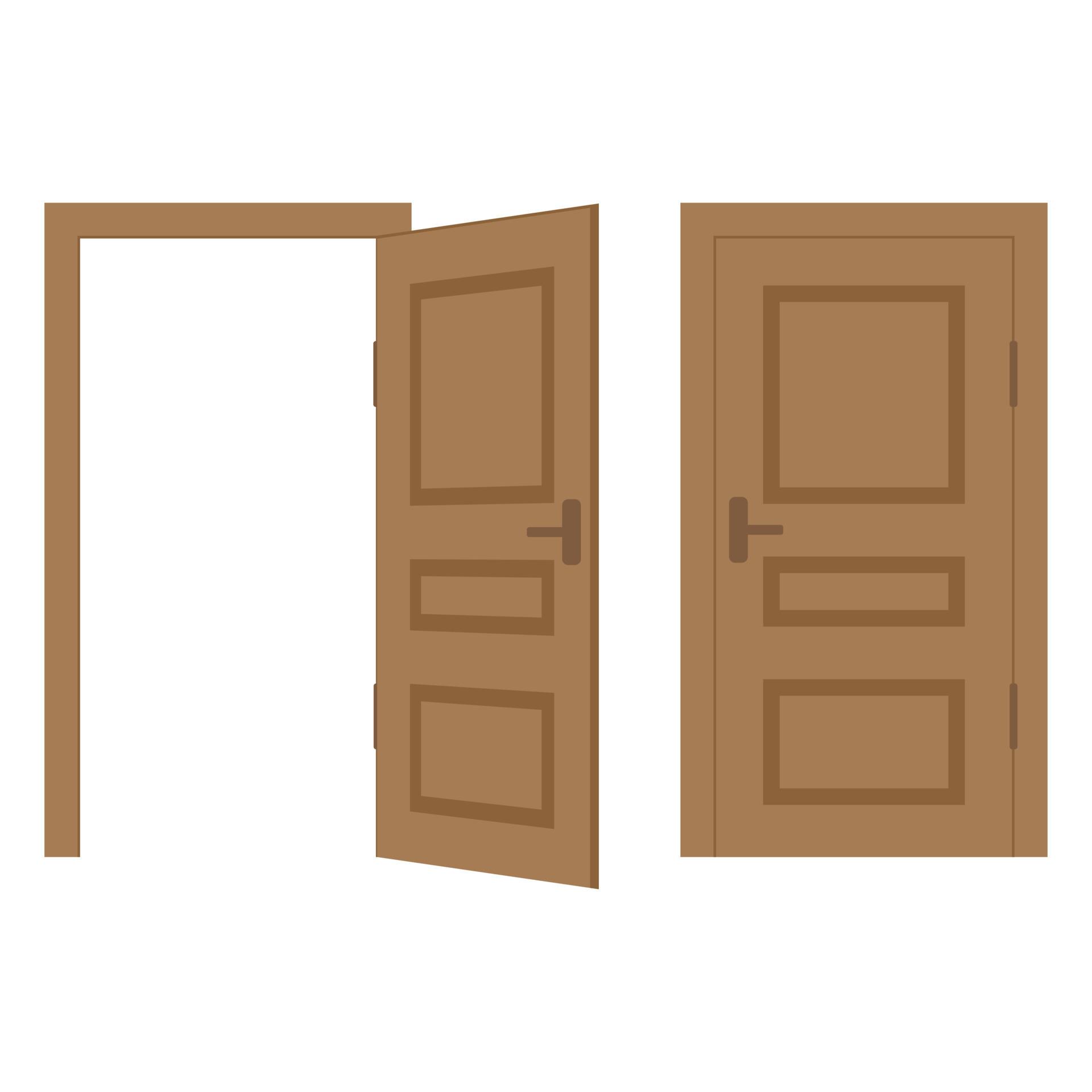 Open and closed door interior design front view 7987859 vector art