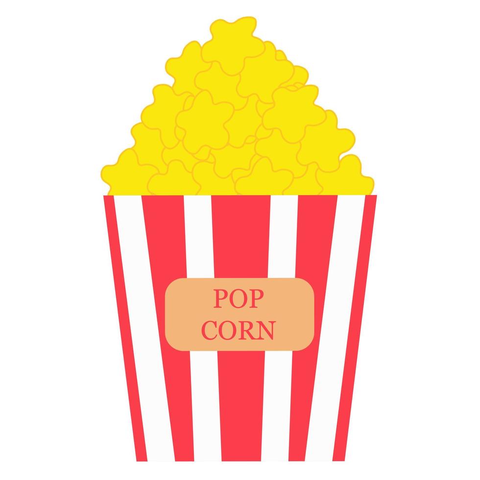 Palomitas. icono de cine en estilo plano. vector. vector