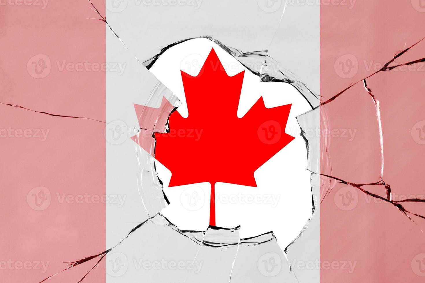 Flag of Canada on glass photo