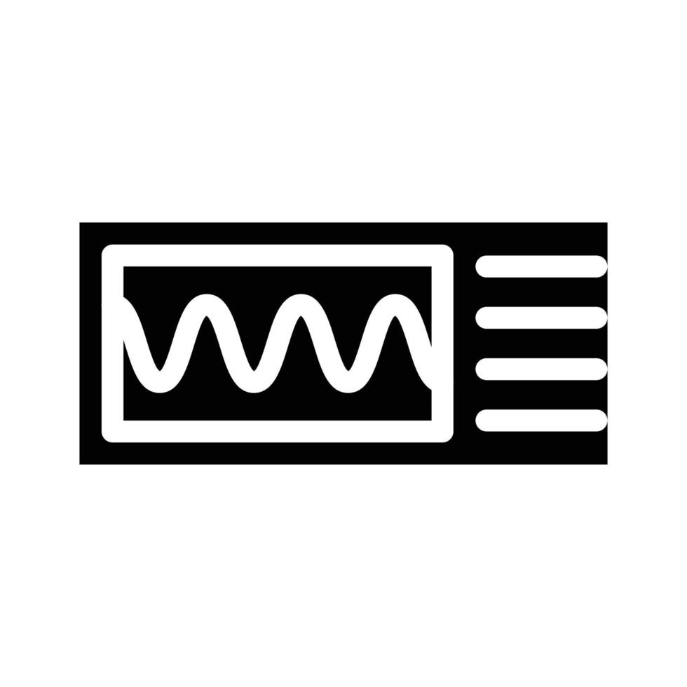 oscilloscope measuring equipment glyph icon vector illustration