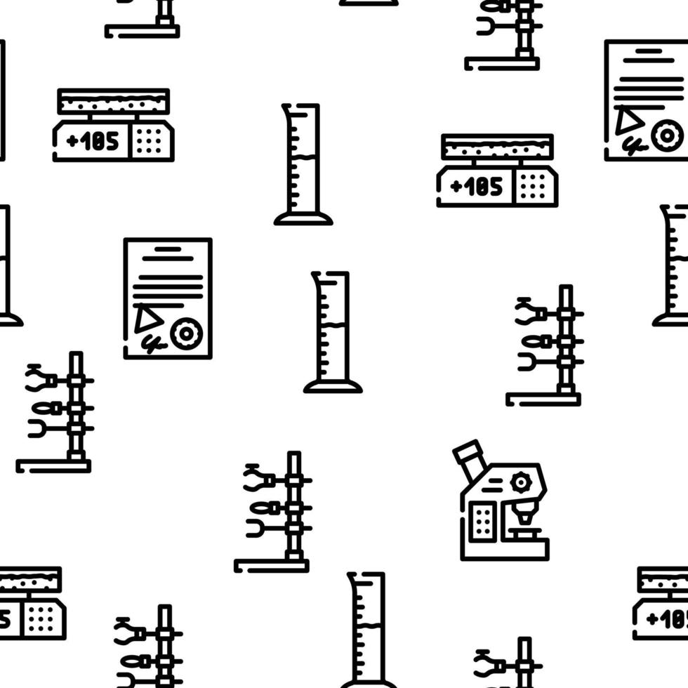 Laboratory Equipment For Analysis Vector Seamless Pattern