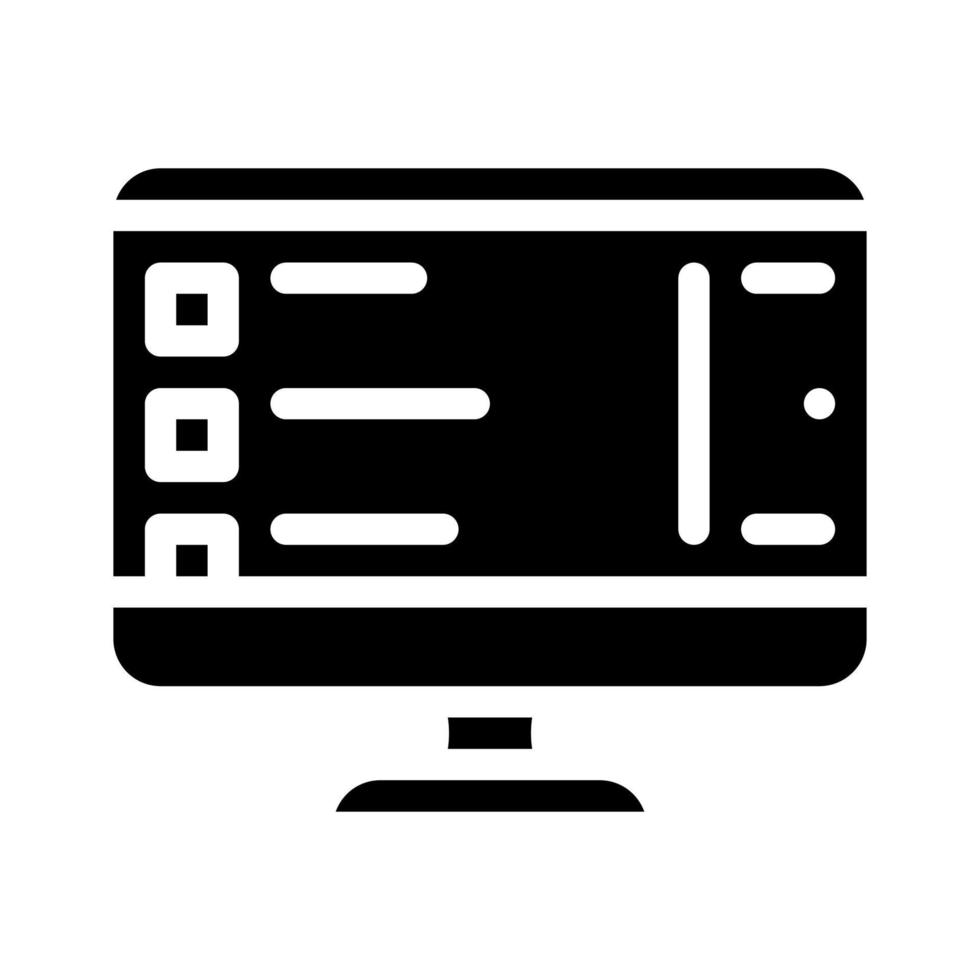 software list of operating system glyph icon vector illustration