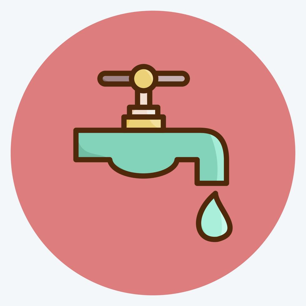 Icon Water Resource. suitable for education symbol. flat style. simple design editable. design template vector. simple illustration vector