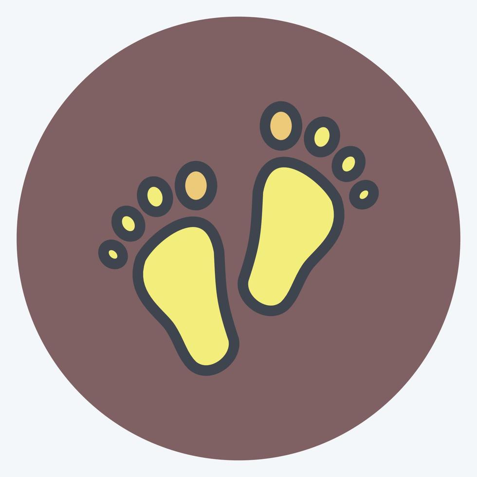 Icon Feet. suitable for Kids symbol. color mate style. simple design editable. design template vector. simple illustration vector