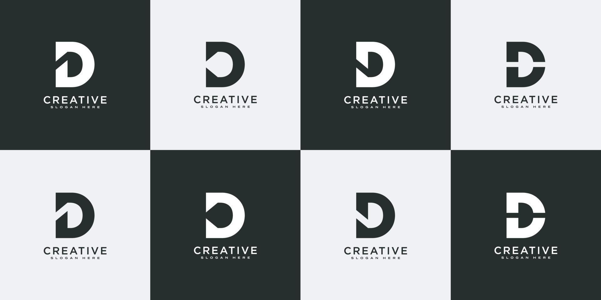 Set of initial letter D abstract logo vector template
