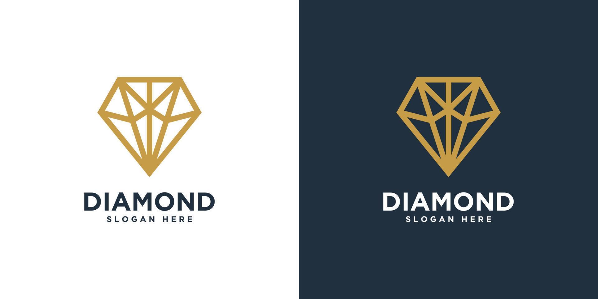 diseño de vector de logotipo de diamante línea mono