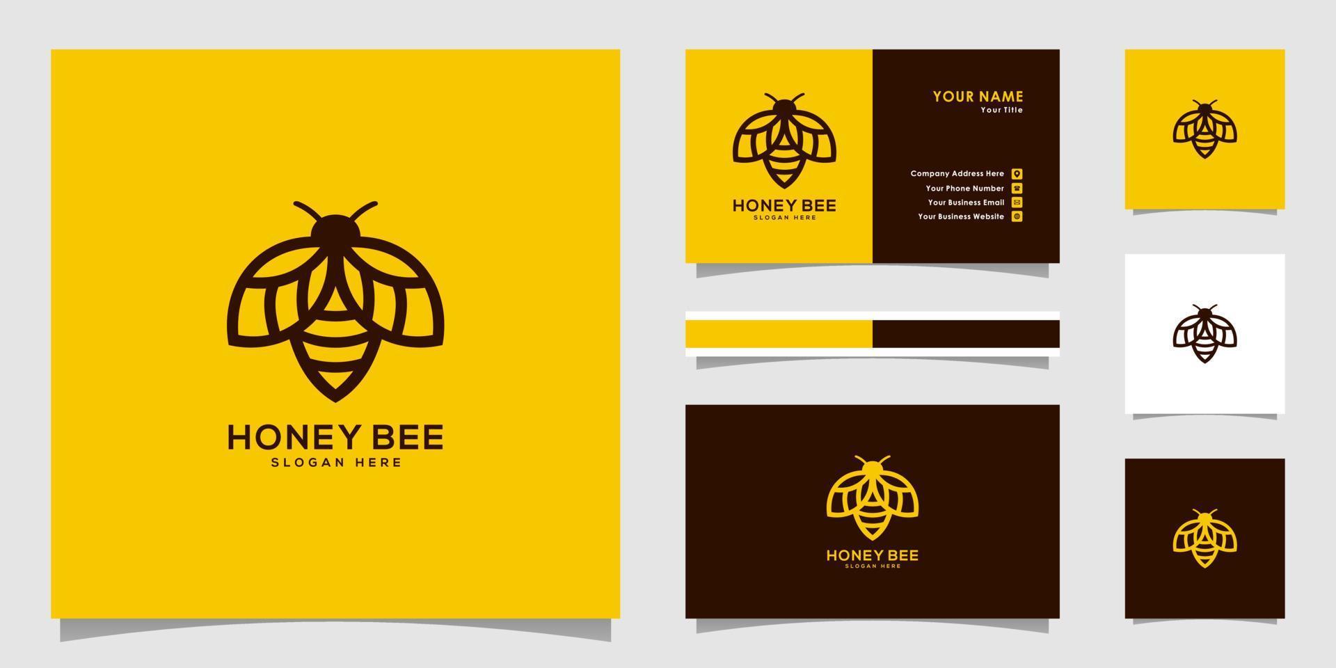 vector de logotipo de animales de abeja de miel