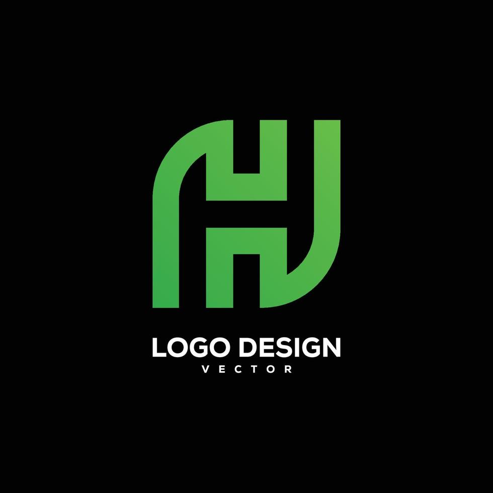 initial H logo design vector