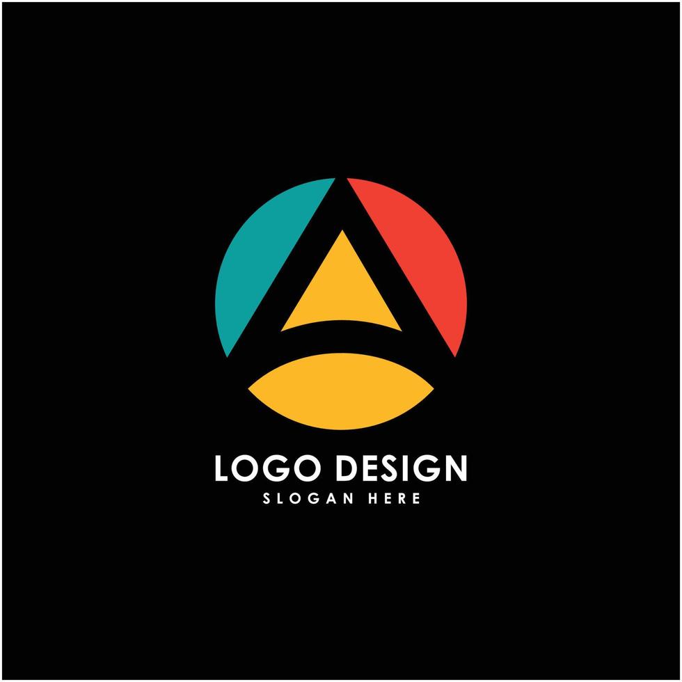inicial un diseño de círculo de vector de logotipo