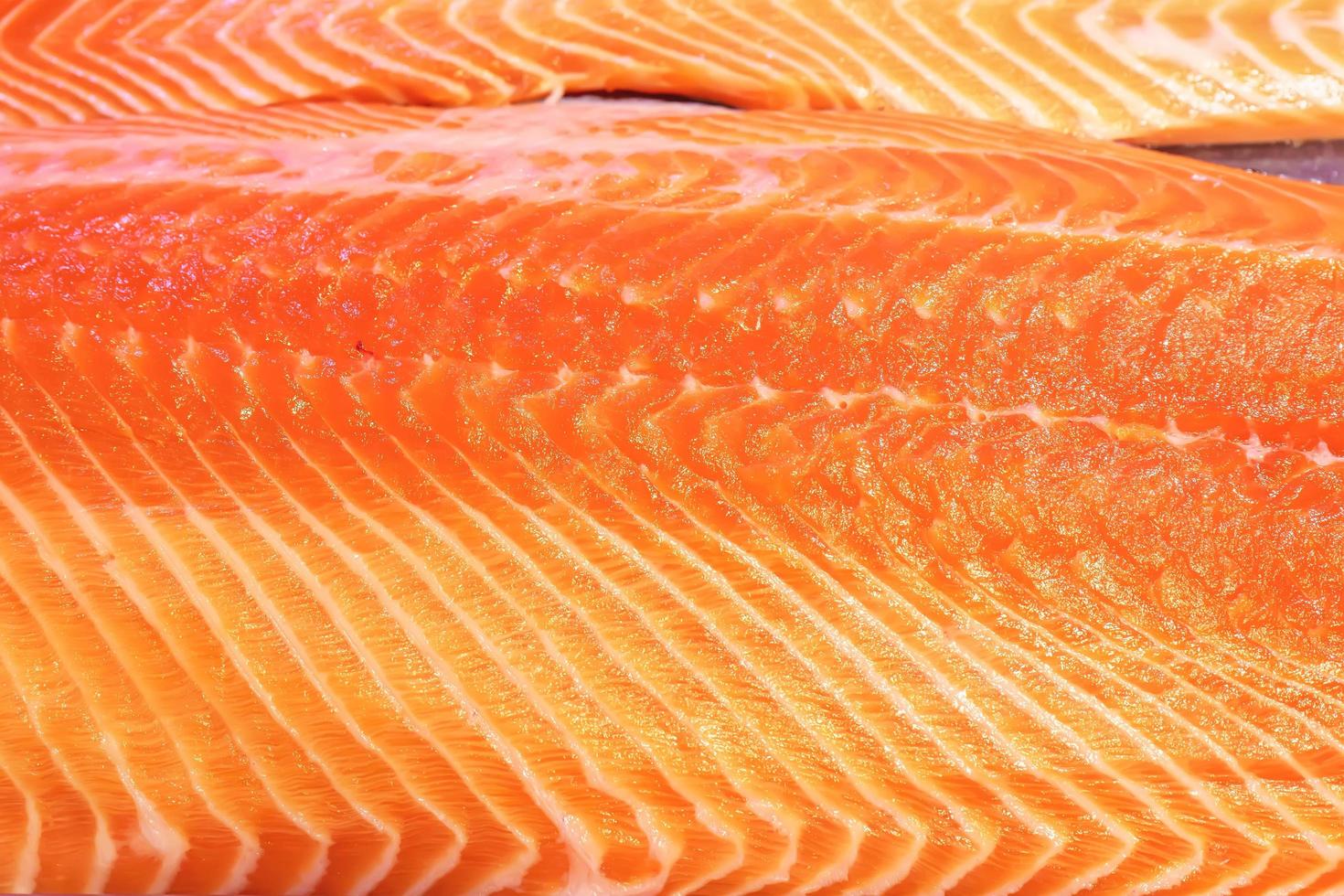 Fresh salmon fillets photo
