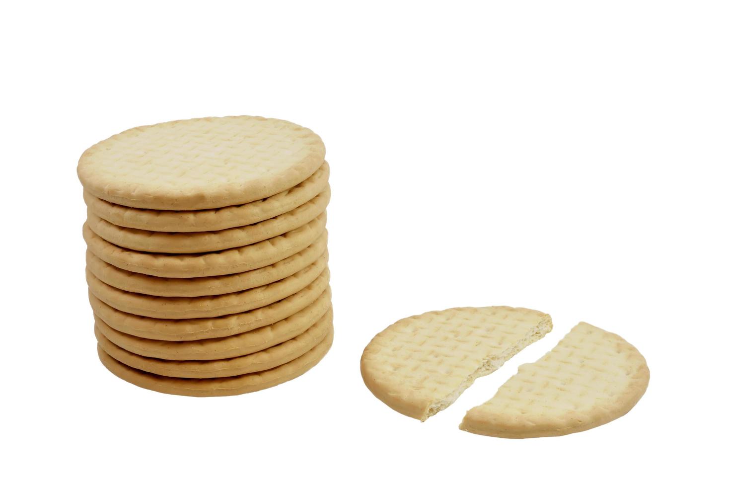 galletas de pan aisladas en un fondo blanco. foto