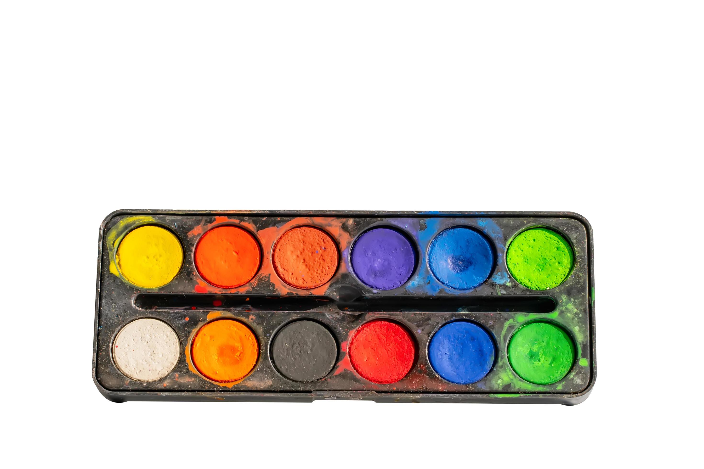 Watercolor tray isolated on a white background. 7988442 Stock Photo at  Vecteezy