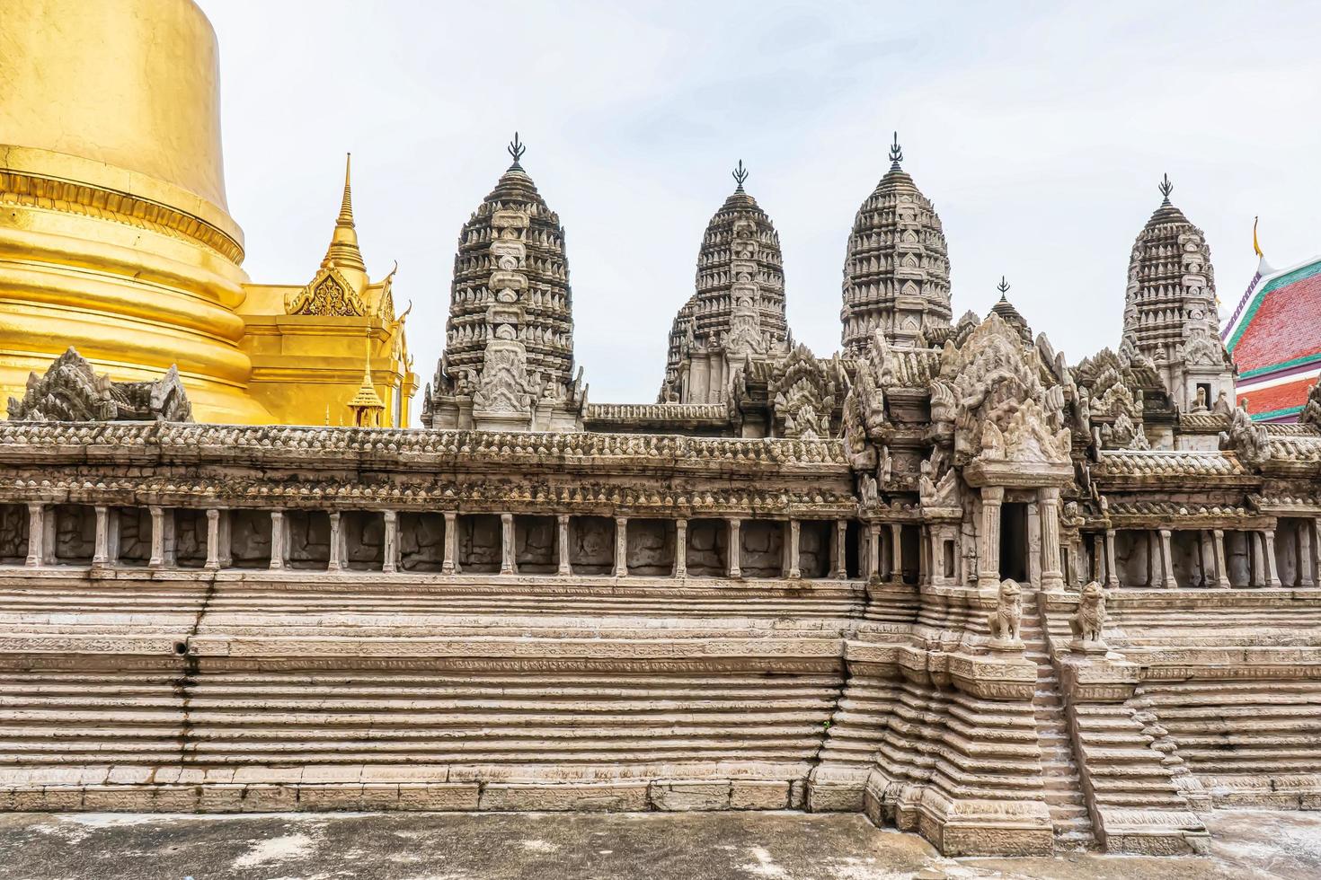 One landmark of Wat Phra Kaew in Bangkok, Thailand. A place everyone in every religion can be viewed. photo