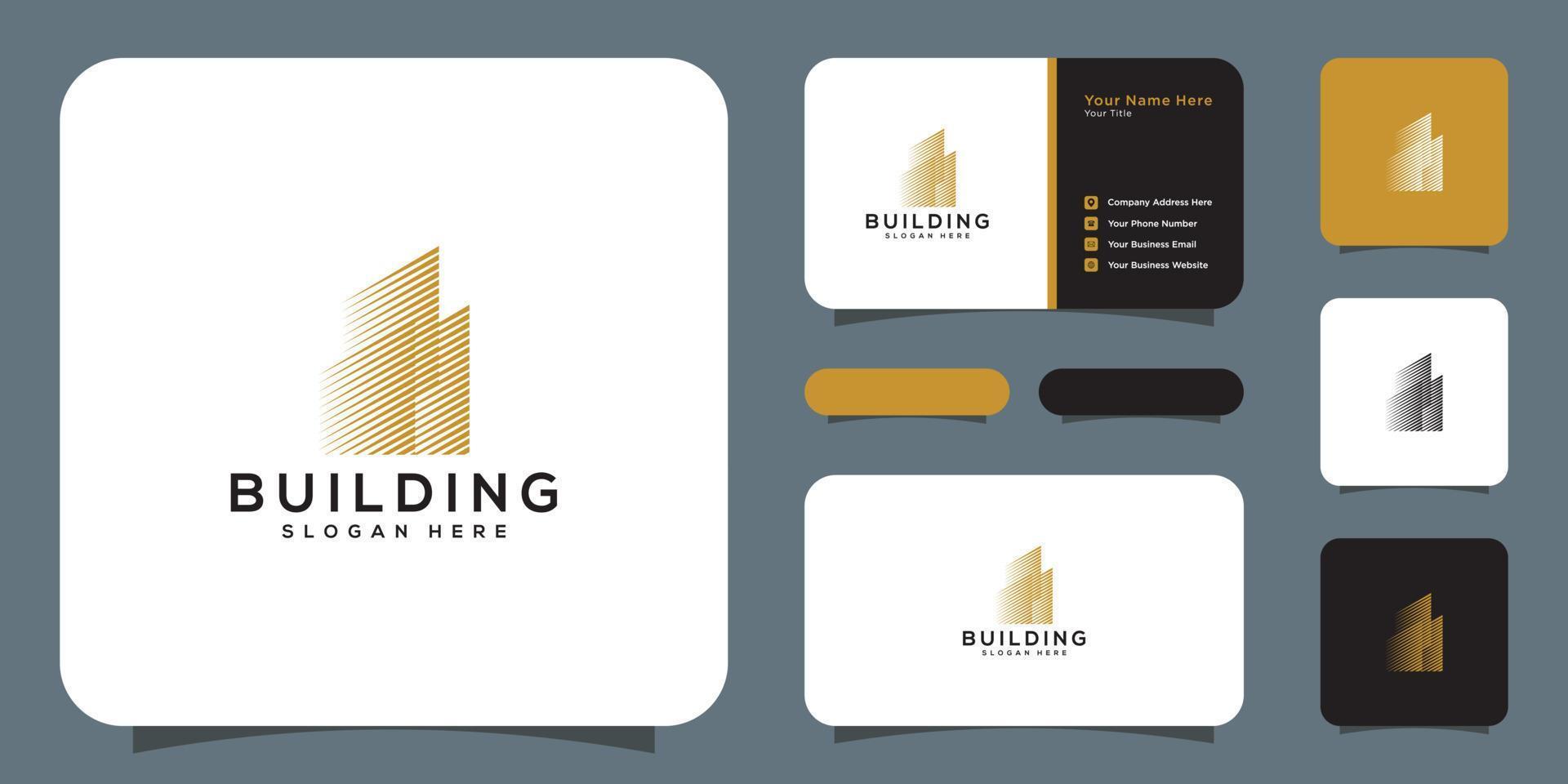 Building logo vector and business card design