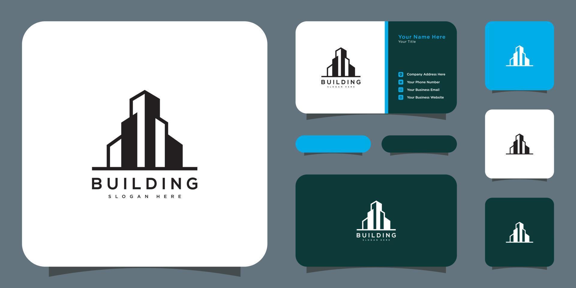 building logo vector design and business card