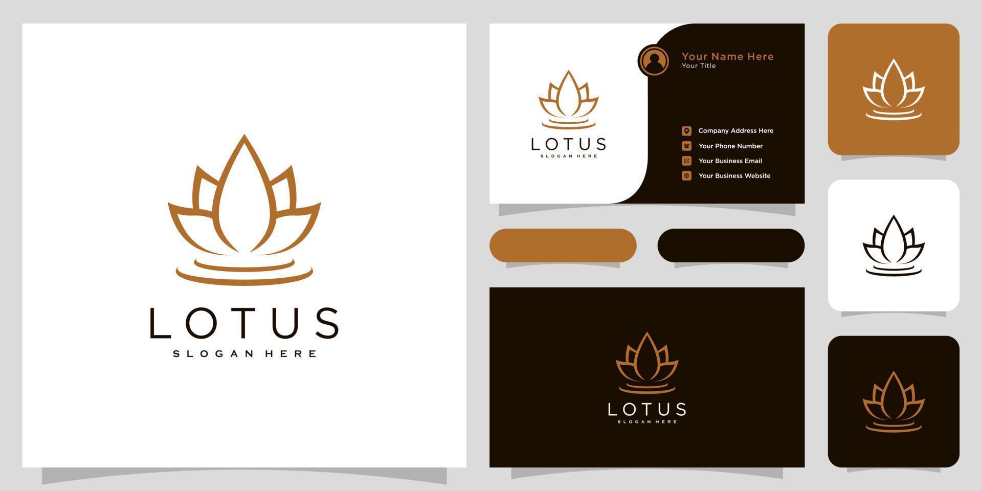 Flower Lotus abstract Logo design vector template