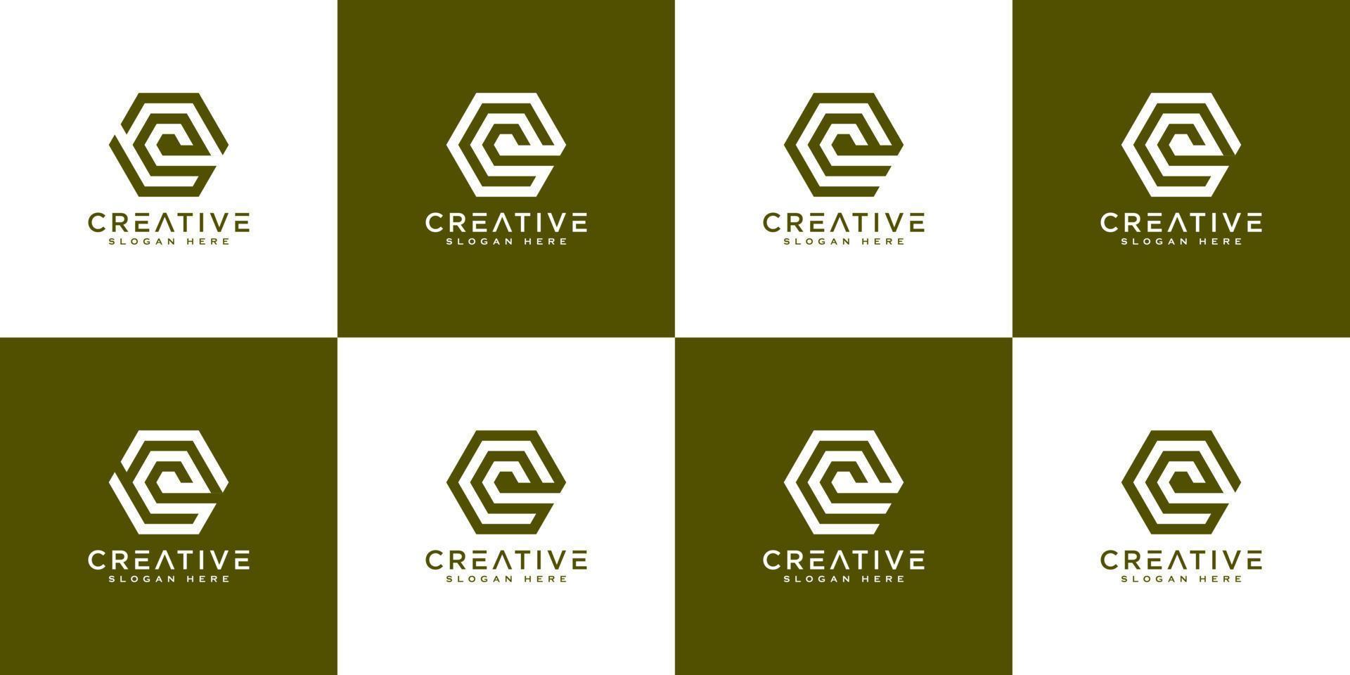set of initial letter Q logo design vector