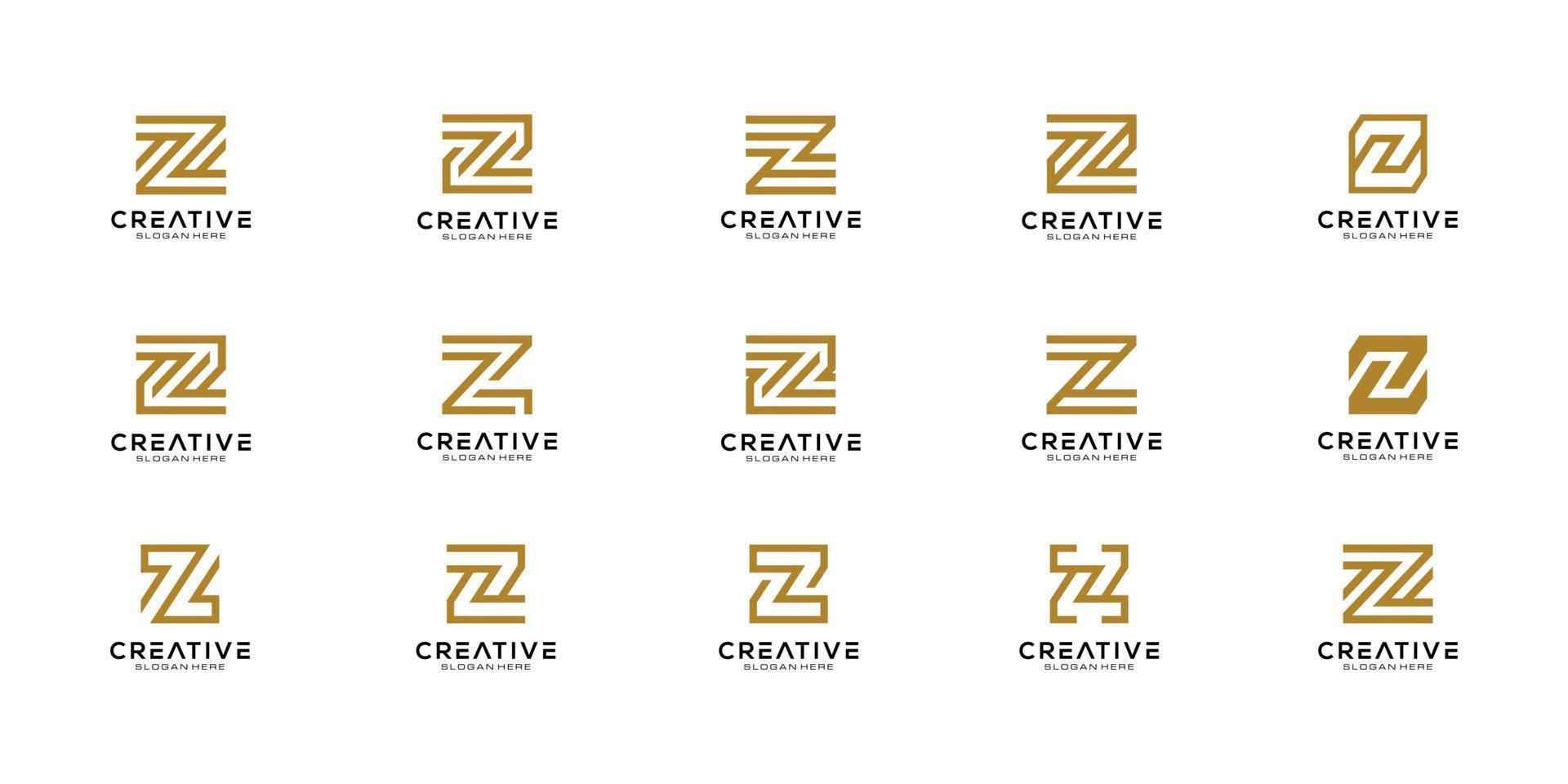 set of initial Z Letter Logo vector Template