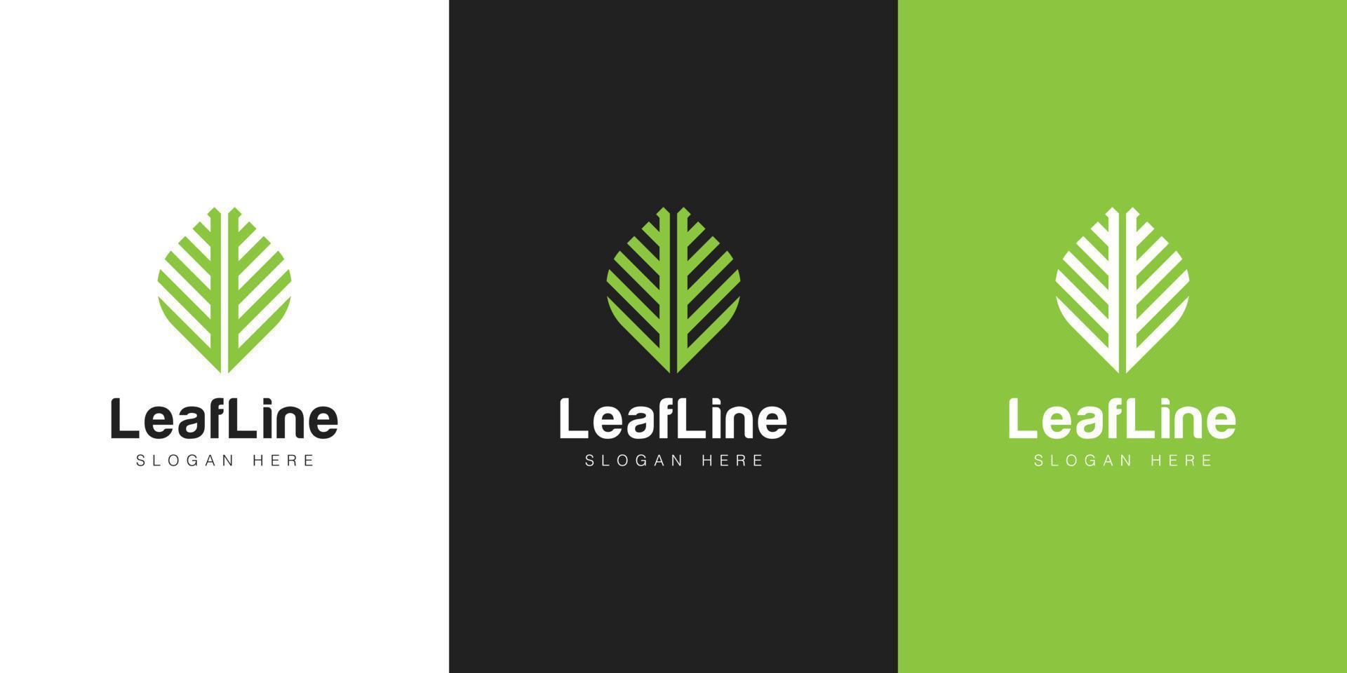 Leaf logo abstract linear style vector