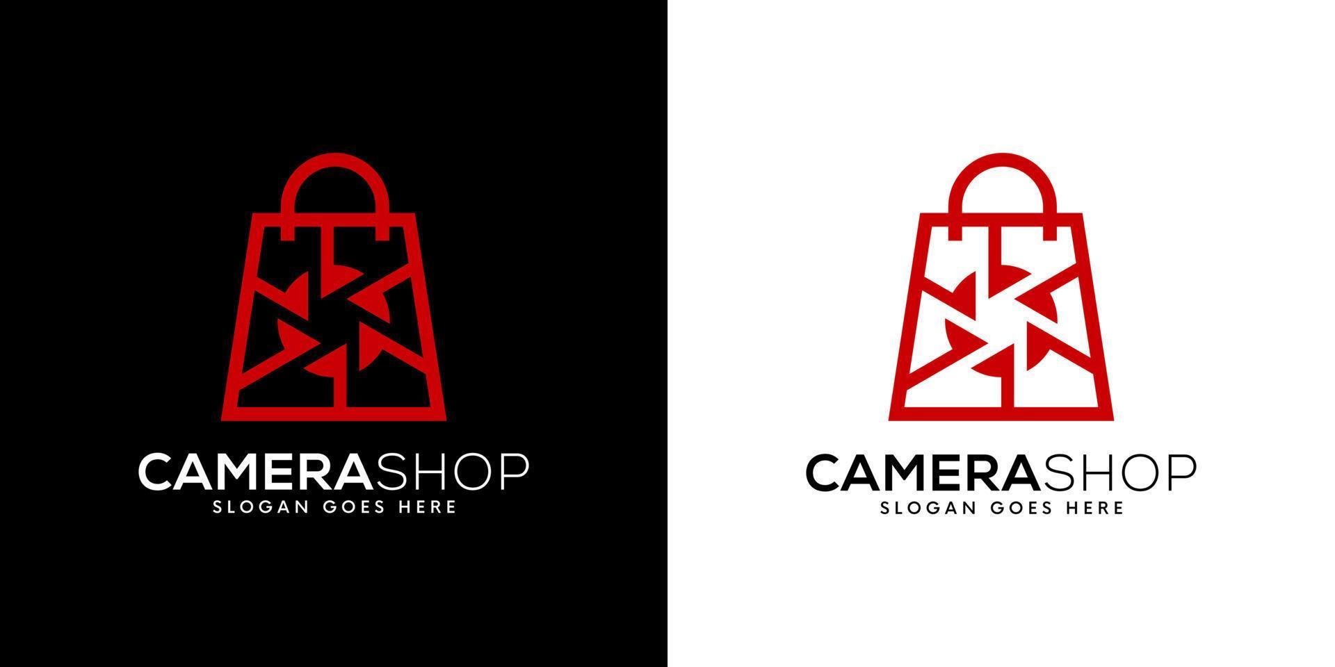 diseño de vector de logotipo de tienda de cámara