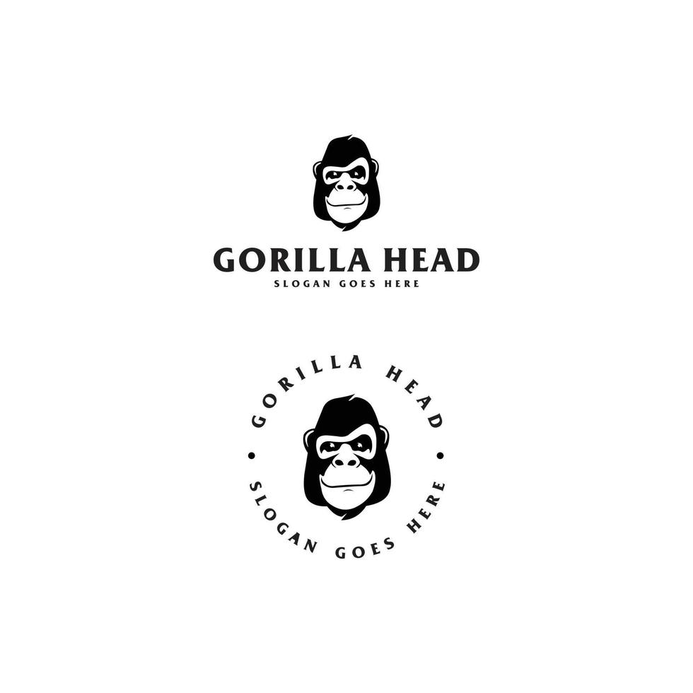 gorilla with circle logo vector