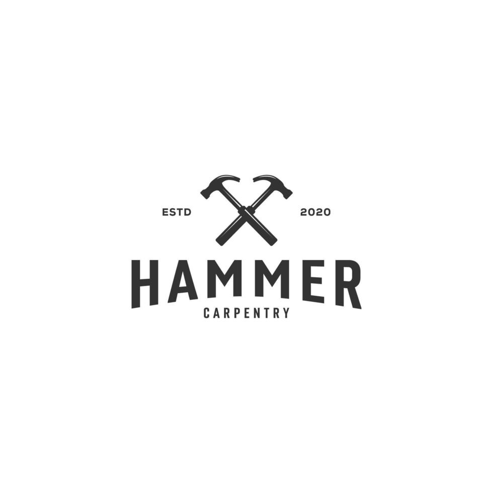 hammer logo vector emblem vintage design