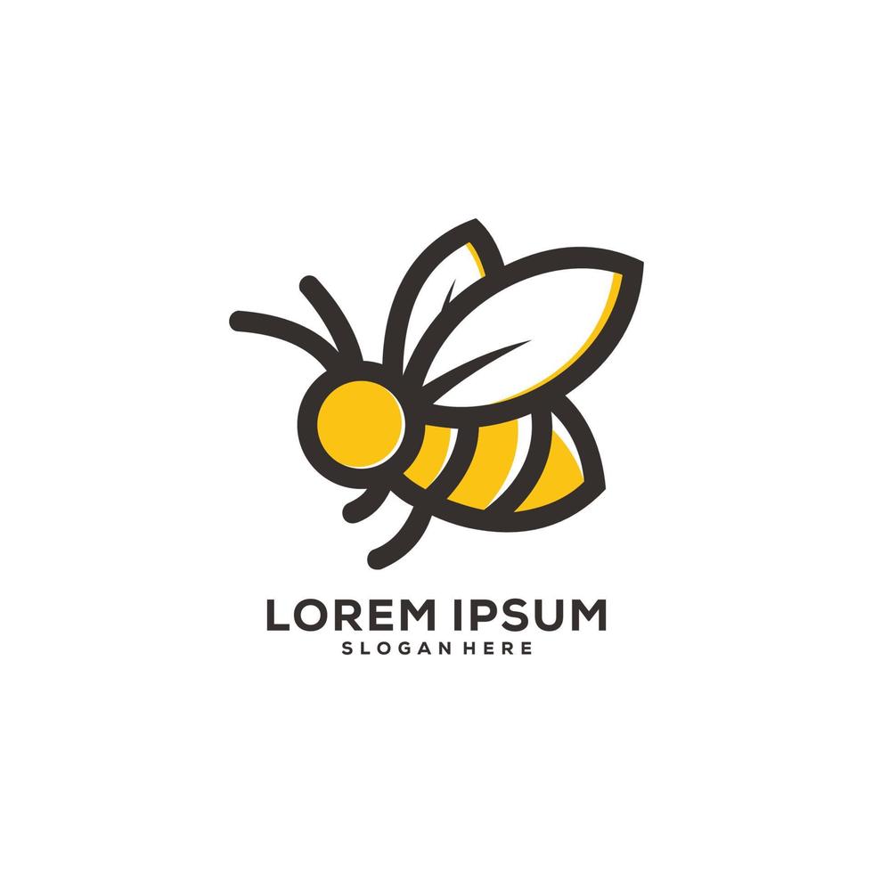 vector de logotipo de animales de abeja de miel