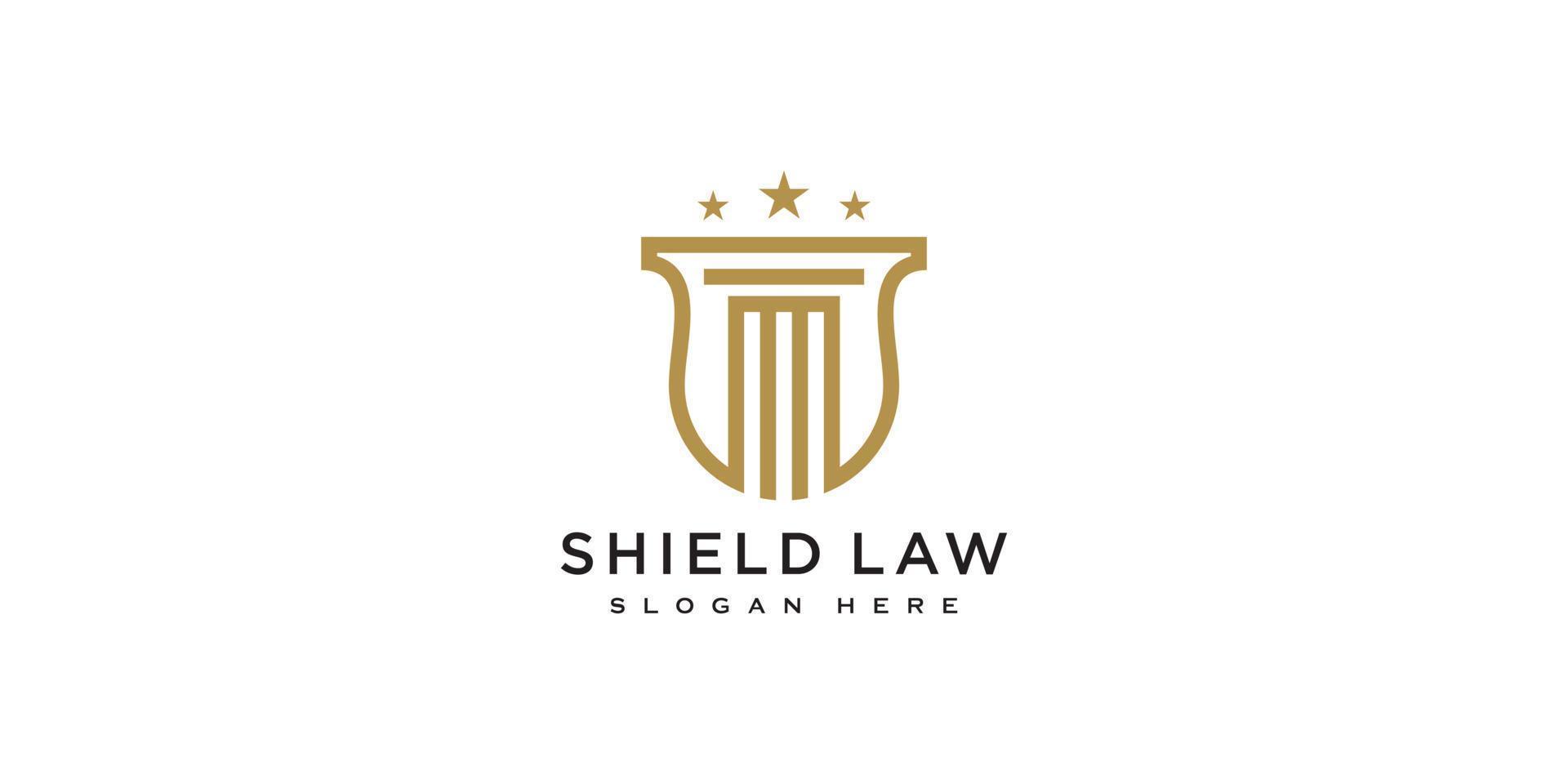 law firm and shield logo design vector