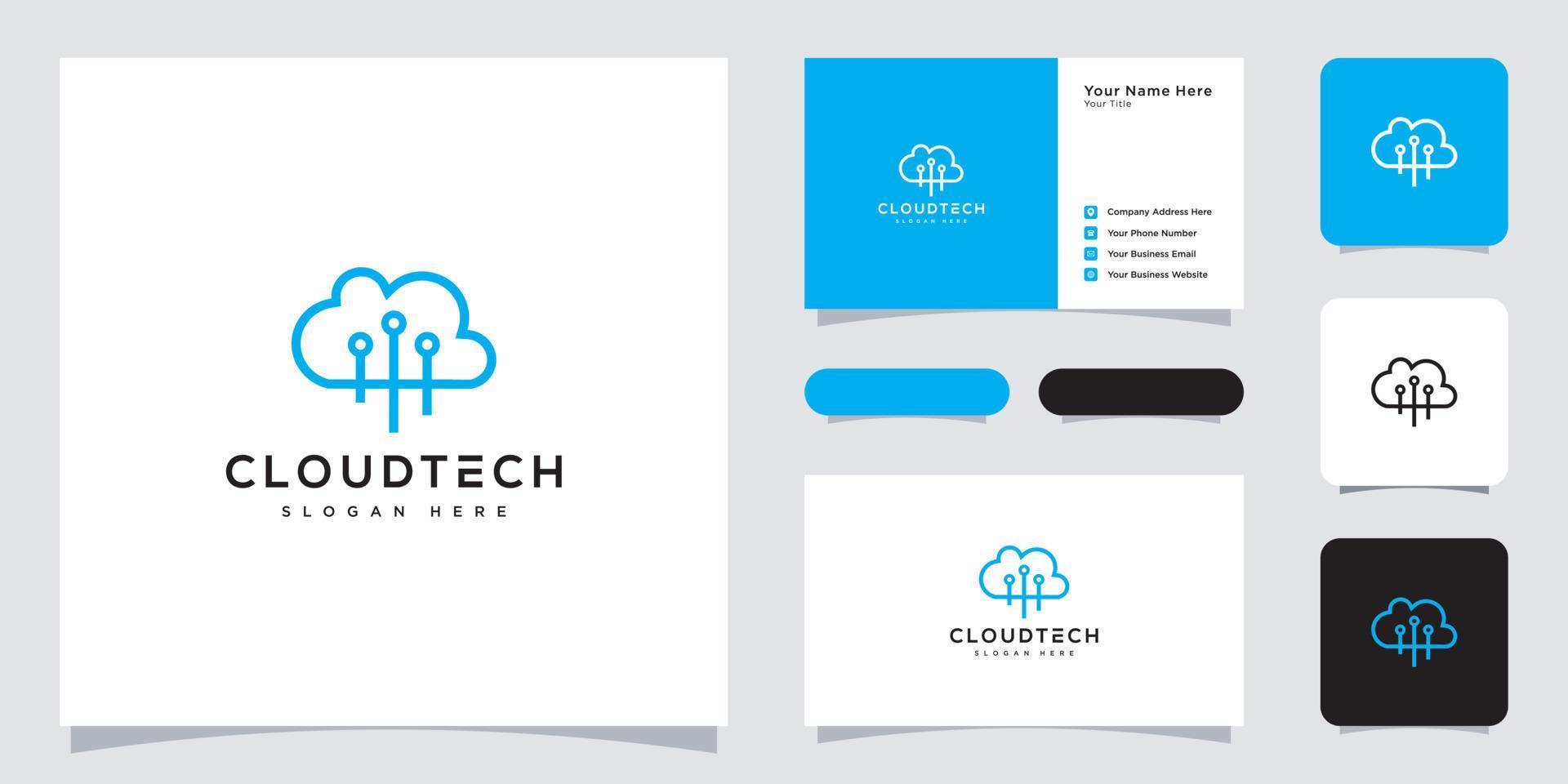 diseño de plantilla de vector de tecnología de nube