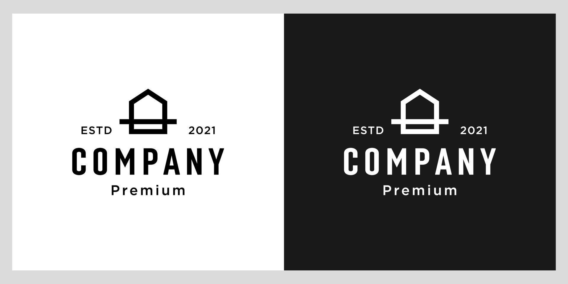 build house logo with line art style. home build abstract for logo and business card design vector