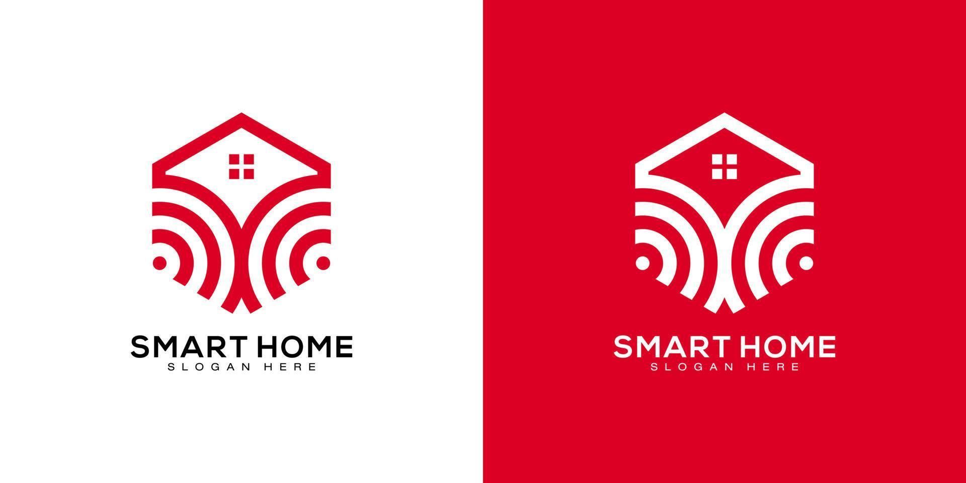 smart home logo vector design template