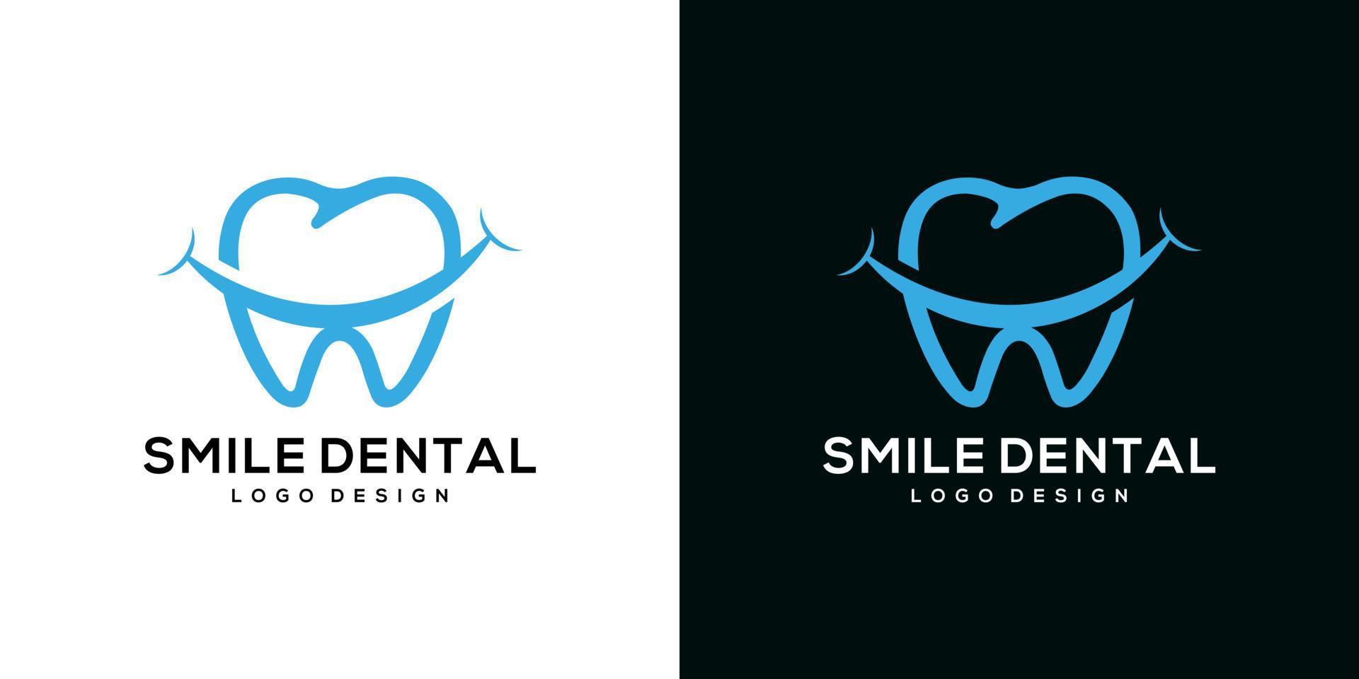 logotipo dental con vector de plantilla de sonrisa