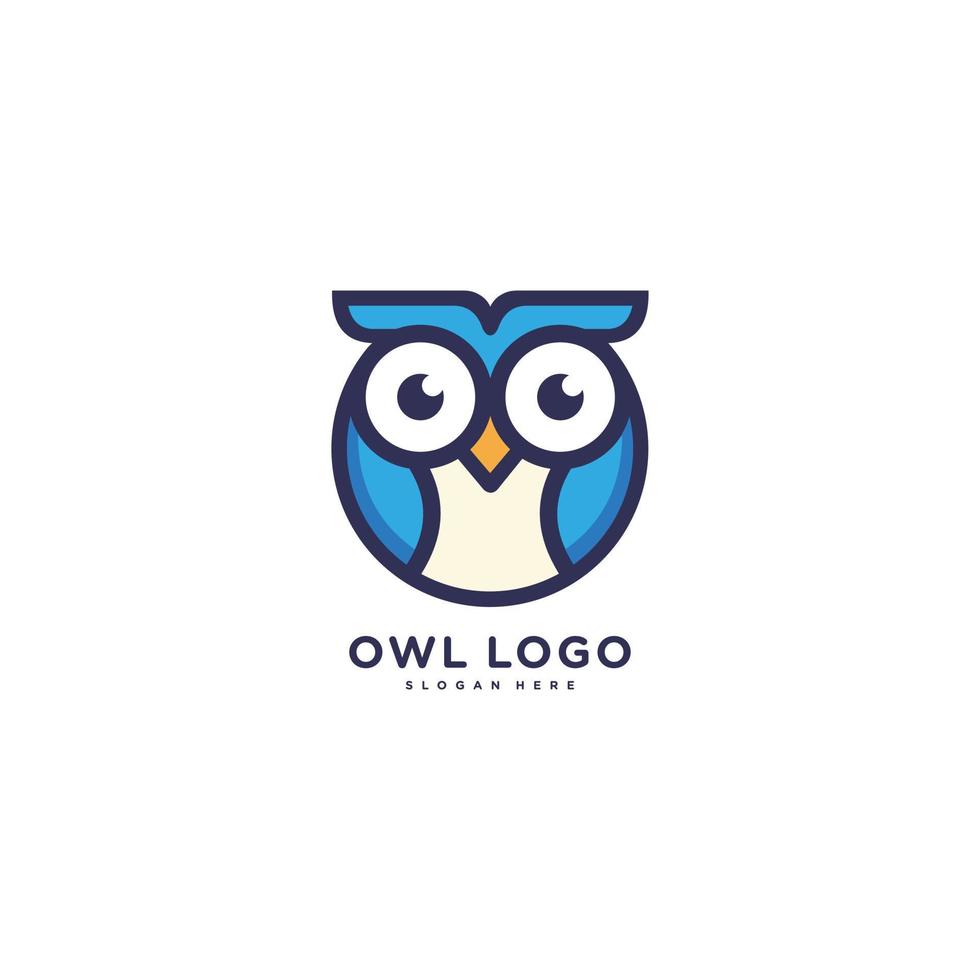 Owl Logo from lines sign bird icon for business monochrome vector