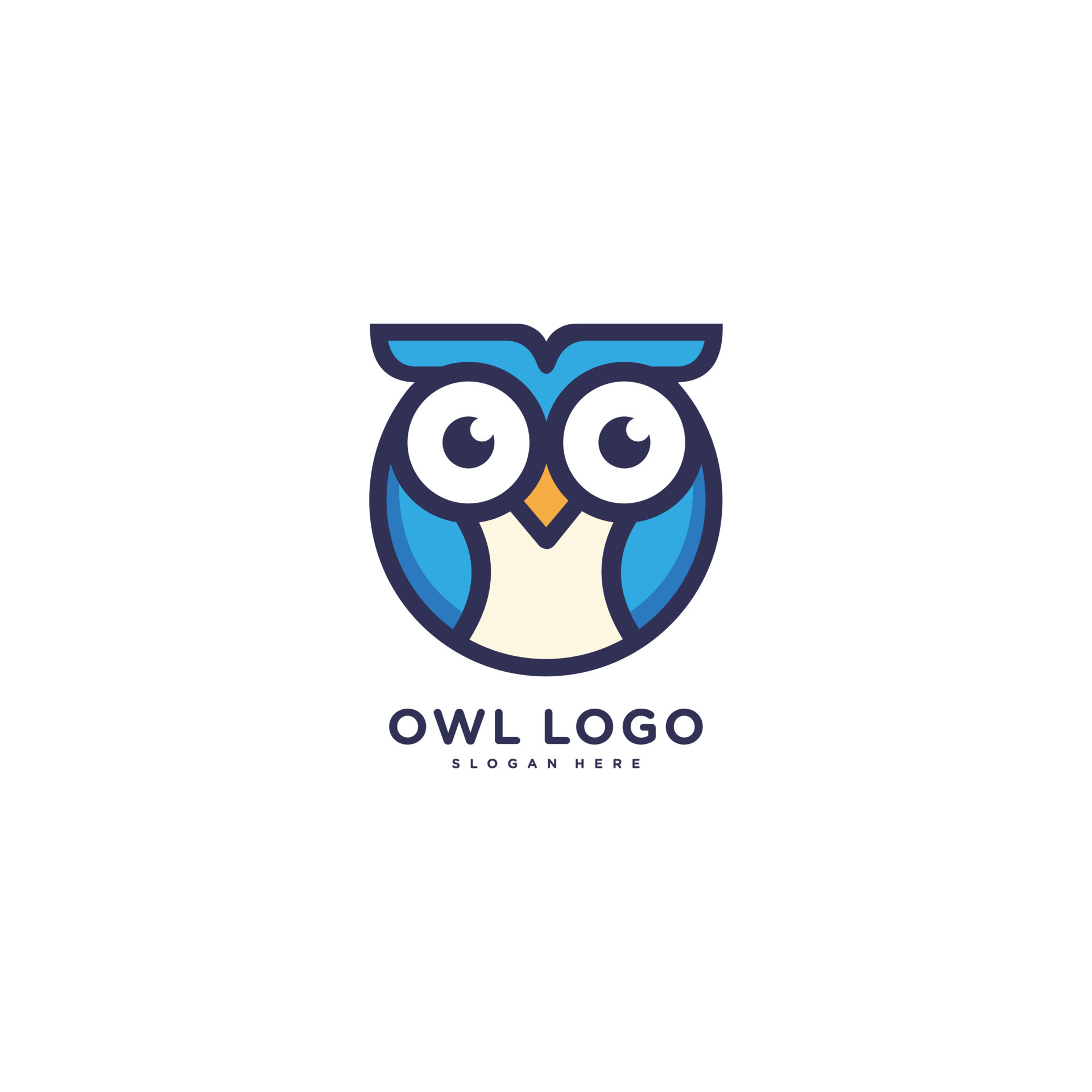 Owl Logo from lines sign bird icon for business monochrome 7988878 ...